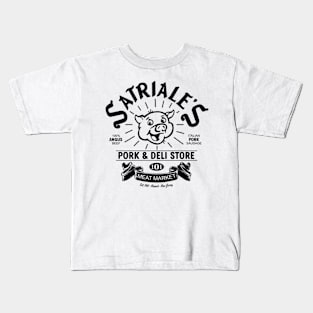 Satriales Pork  Deli Store Black Piggie Kids T-Shirt